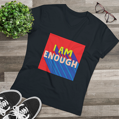 I am enough : T-shirt affirmations art artwork daily affirmations daily positive quotes enough graphic design happiness i am enough illustration manifestation marketing olesurry sale shirt tshirt tshirt design type typography