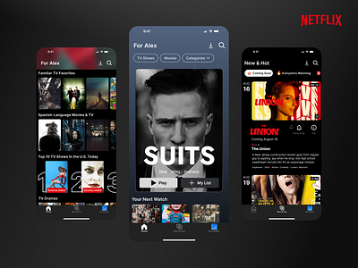 Design Practice NETFLIX app design illustration inspiration interaction design minimal design product design prototyping typography