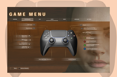 Game Controller Settings 3d game game design gaming ui user experience user interface ux