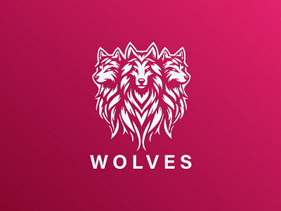 Wolves Logo badge beast character concept creature danger grey head hunter mythology power ui ux wild wilderness wolf wolves wolves for sale wolves logo