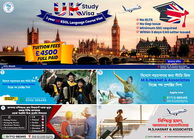 Explore the World: Study, Work, Travel & Visa Safety banners design social media banner design website banners