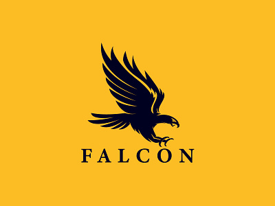 Falcon Logo adrenaline branding design falcon bird logo falcon logo falcon wings fall graphic design logo logo for sale military parachute predator strong falcon typography ui ux vector wing wings