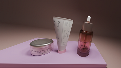 cosmetic products 3d branding graphic design