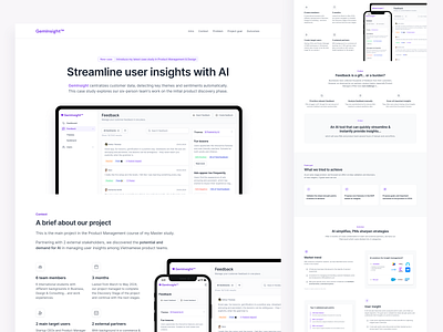 Case study: GemInsight - AI Insight Hub ai app dashboard design desktop web graphic design landing mockup page product design ui ux web website