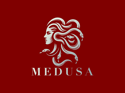 Medusa Logo advertising creative logo curly waves economy entertainment face vector girl face godness head medusa for sale medusa logo nails skincare snake ui ux vector woman