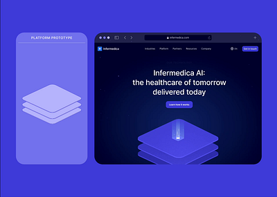 Infermedica AI - landing page and platform animation ai ai page animation business website header design hero animation hero section landing page morph platform platform animation site ui ux web web design website website design