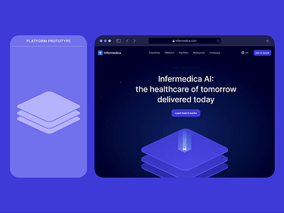 Infermedica AI - landing page and platform animation ai ai page animation business website header design hero animation hero section landing page morph platform platform animation site ui ux web web design website website design