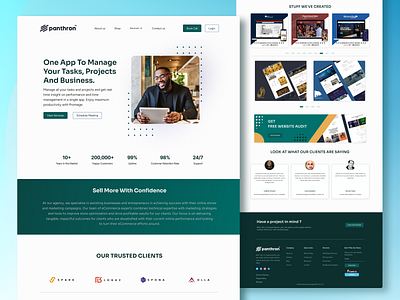Panthron Woo-Commerce Landing Page Design branding design figma figma design figma ui figma ui ux design figma ui design graphic design hero section home page design landing page landing page design logo product design ui ui ux ui design ux design ux ui woo commerce