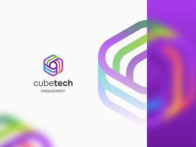 Cube Tech Logo box branding colorful company corporate creative cube design entertainment graphic design hexagon icon identity logo modern simple trendt