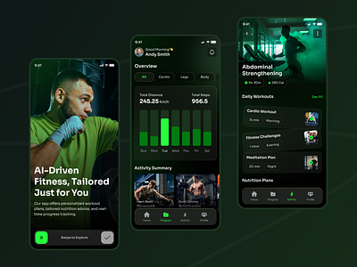 Fitness AI Mobile App UI Design | Fit Monks