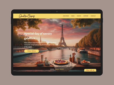 Quatre-Crepes website graphic design prototype ui ui design