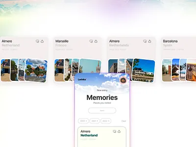 MEMORIES BY LARINKA agency website app best ui design branding design illustration landingpagedesign logo mobile app ui website design
