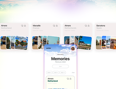 MEMORIES BY LARINKA agency website app best ui design branding design illustration landingpagedesign logo mobile app ui website design