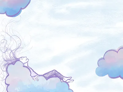 Dreams book book illustration calm cloud delicate digital illustration dream dreaming float happiness illustration plan sky