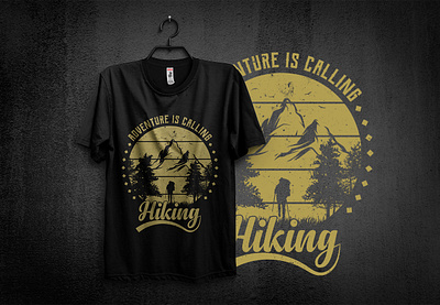 HIKING T SHIRT DESIGN adventure camping design forest graphic design hiking hiking t shirt design illustration mountain outdoor photoshop t shirt t shirt design typography typography t shirt design