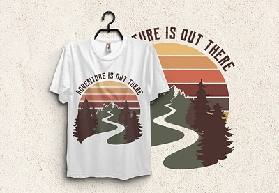 HIKING T SHIRT DESIGN adventure camping design forest graphic design hiking hiking t shirt design illustration mountain