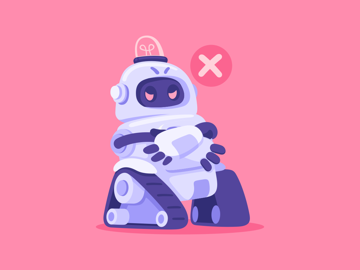 Robot character children flat illustration robot