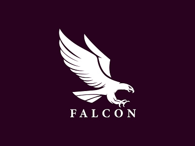 Falcon Logo adrenaline airborne bird logo branding design falcon for sale falcon logo graphic design logo military parachute predator skydive typography ui ux vector wing wings