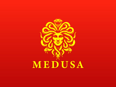 Medusa logo advertising art brand branding curly waves face vector finance godness graphic design hair salon head investment irl face logo medusa creative logo medusa for sale medusa logo ui ux vector wellness woman