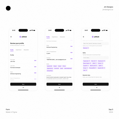 Form 🏄 form inputs jimdesigns jimdesigns.co onboarding product design saas tabs ui