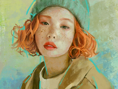 Strokes gingerwoman oilpainting oilpaintingportrait oilportrait tradigital tradigitalart tradigitalportrait