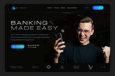 Fintech Website dashboard - Hero Section animation branding design figma fintech graphic design illustration logo logo design mobile app motion graphics ui uiux website design