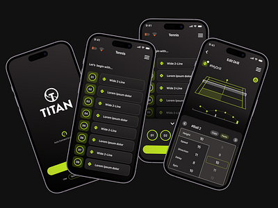 Titan Tennis: Drill Application app design mobile product design tech tennis ui ux