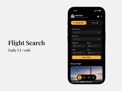 Flight Search - Daily UI #068 daily ui figma flight flight search mobile app design search ui ui design uiux uiux design