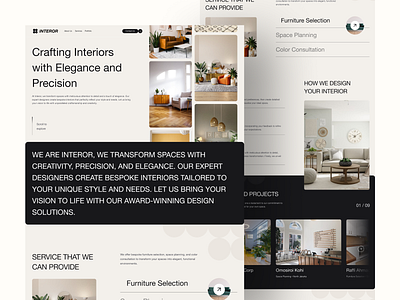 Interor - Interior Design Agency interior landing page ui web web design