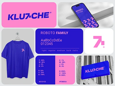 KLUTCHE Branding, visual identity, corporate branddesgign arrow blue branding fashion graphic design identity logo phone pink sports t shirt typography