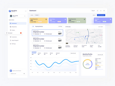 Logistics Dashboard Interface cleandesign dashboard dashboard design dashboard ui easynavigation figma design intuitiveui minimal dashboard design minimaldesign product design shipment dashboard ui ux userfriendly