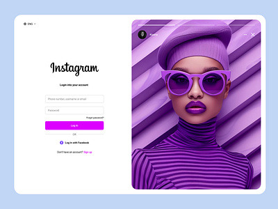 Instagram Login page Form app design graphic design ui ux web web design