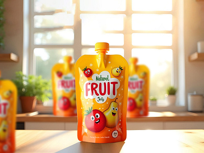 Fruiti jally pouch packaging design gdkawsarahmed juice labels juice packaging label deisgn new pouch product juice label top jally packet design