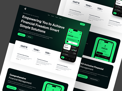 Online Wallet Landing Page & UI UX Design b2b banking landing page banking website cash finance finance landing page finance management financial fintech internet banking investment landing money online banking saas service startup uiux wallet website