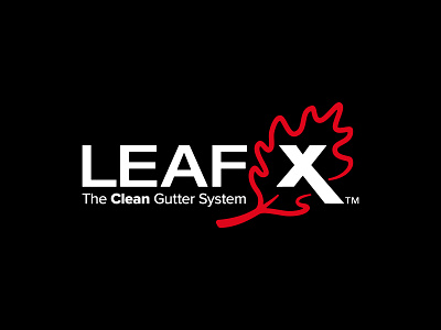 Leaf X clean gutter gutter covers identity leaf logo