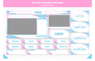 Pink and Blue Theme Overlay Stream twitch stream