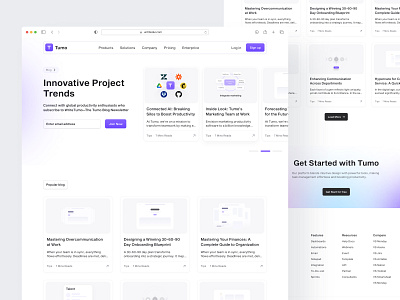 Tumo-Blog Page UI Design design system product design productivity ui design uikit web design webapp