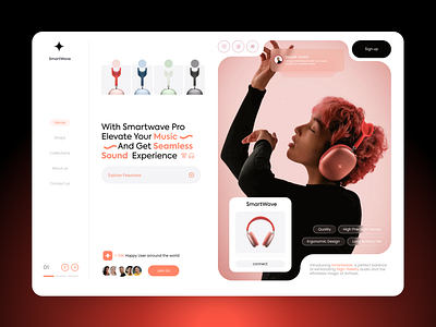 SmartWave - Product Landing page desing apple design landing page minimal pink product page shop ui ux