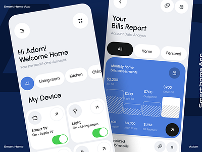 Smart Home App adom app app design app ui app ui design home home app smart smart home smart home app ui ux