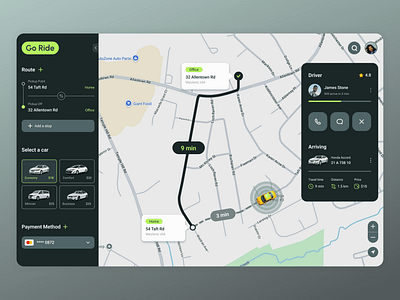 Taxi Dashboard app design graphic design ui