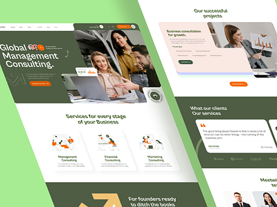 Growtio - Business Consulting Landing Page branding business colorful consulting design design inspiration illustration minimal minimalist typogaphy uidesign