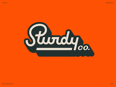 Sturdy Script Wordmark branding logo orange retro s script type typography wordmark