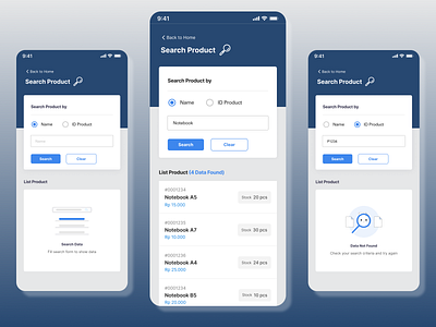 Search Product Page default page input list page no data found product search stock ui