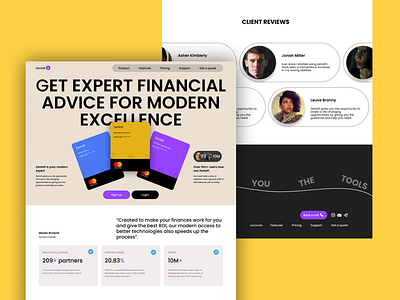 Zenloft Financial Advisers ai behance drake figma finance website fintech landing page logo modern website product design saas ui uidesign uiux website design wizkid