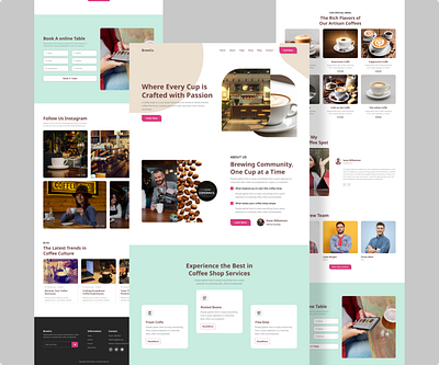 CrewCo Coffe Shop Website adove illustrator adove photoshop animation figma graphic design ui ux