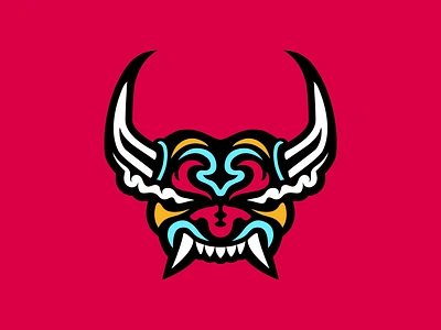 Oni mask branding design illustration illustrator japan japanese logo mascot mask oni vector