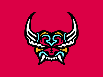 Oni mask branding design illustration illustrator japan japanese logo mascot mask oni vector