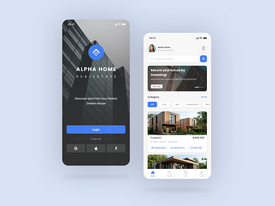 Real state app design graphic design ui ux