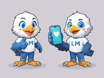 Bird Mascot Character For Limitless Motion 3d animals bird cartoon character cute design eagle illustration mascot pastel phone rendering