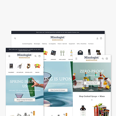 Mixologist Warehouse UX/UI design ui ux